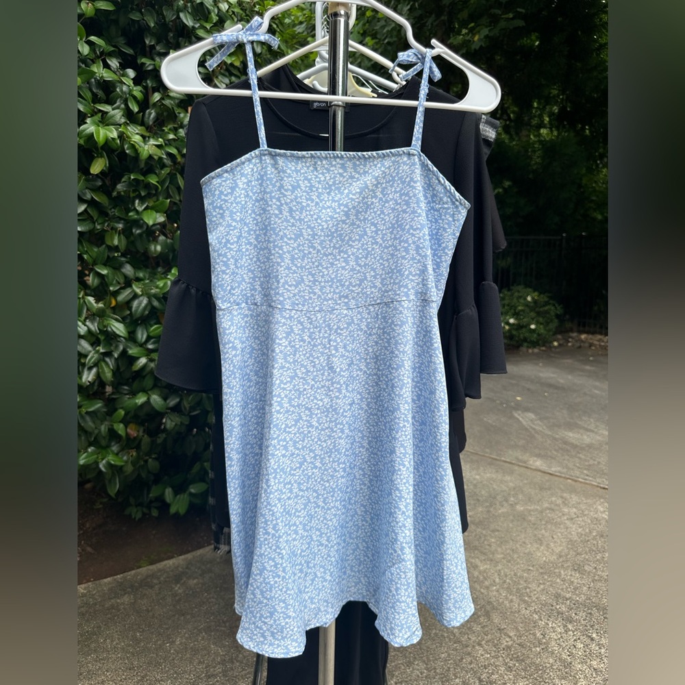 SHEIN Blue Floral Girls Dress
